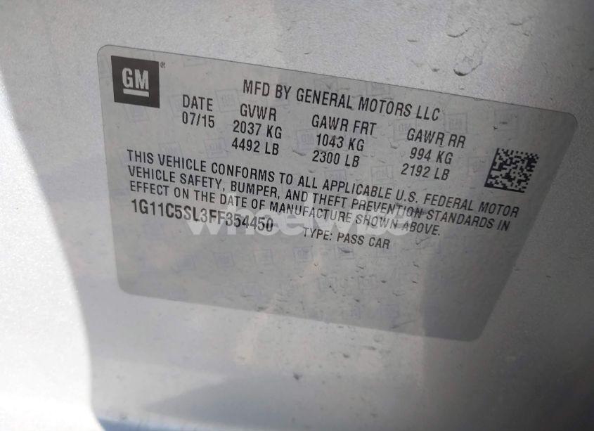 Photo 9 of 2015 Chevrolet Malibu 1LT (VIN 1G11C5SL3FF354450)