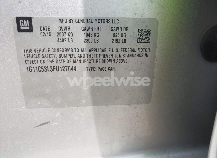Photo 9 of 2015 Chevrolet Malibu 1LT (VIN 1G11C5SL3FU127044)