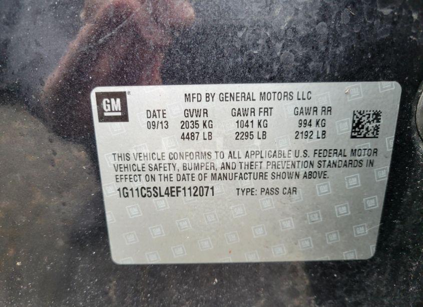 Photo 9 of 2014 Chevrolet Malibu (VIN 1G11C5SL4EF112071)