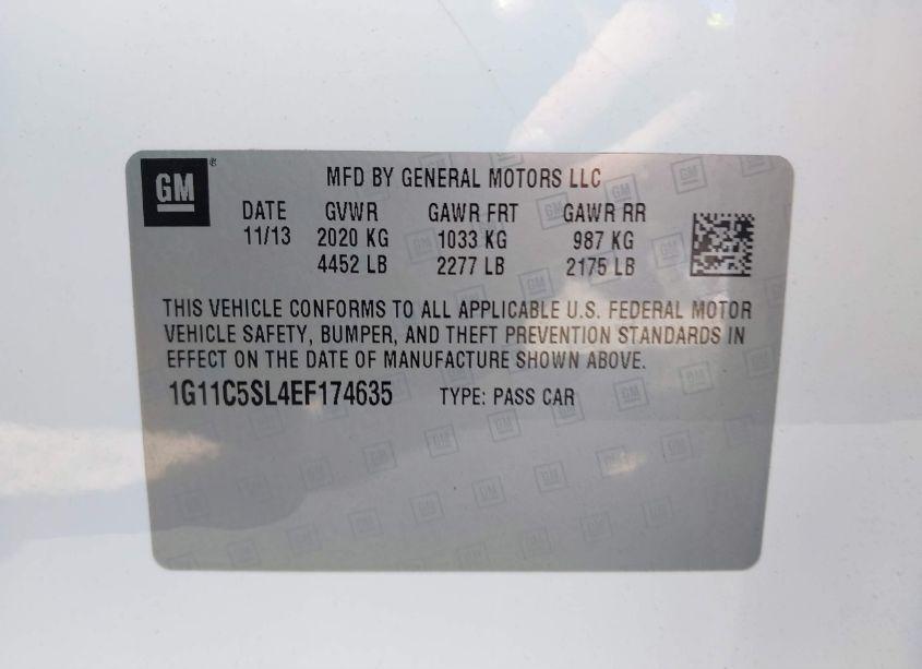 Photo 9 of 2014 Chevrolet Malibu 1LT (VIN 1G11C5SL4EF174635)