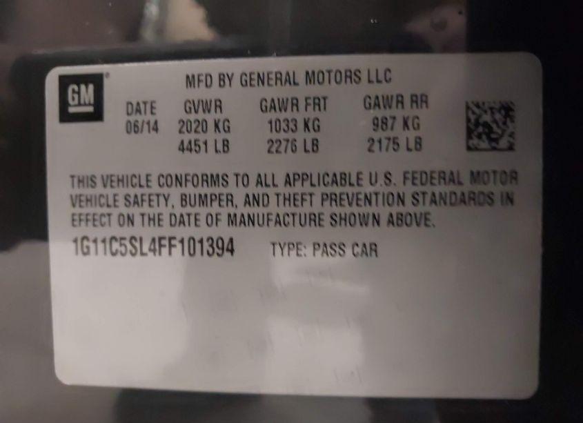 Photo 9 of 2015 Chevrolet Malibu 1LT (VIN 1G11C5SL4FF101394)