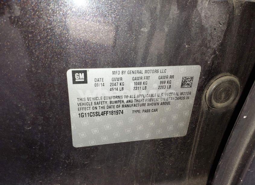 Photo 9 of 2015 Chevrolet Malibu 1LT (VIN 1G11C5SL4FF181974)