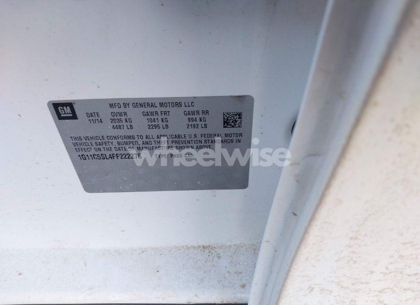Photo 9 of 2015 Chevrolet Malibu 1LT (VIN 1G11C5SL4FF222278)