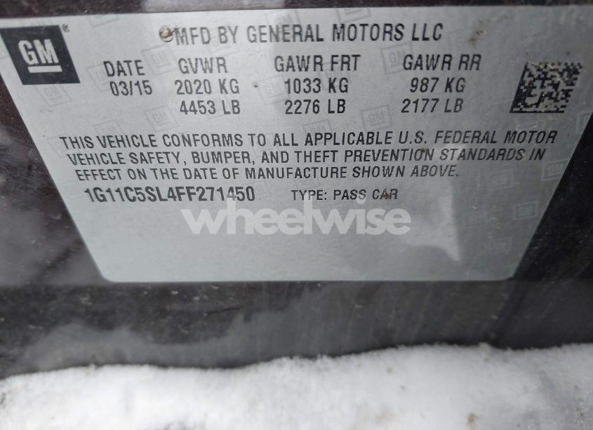 Photo 9 of 2015 Chevrolet Malibu 1LT (VIN 1G11C5SL4FF271450)
