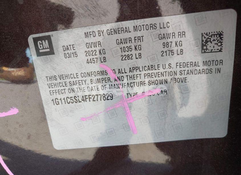 Photo 9 of 2015 Chevrolet Malibu 1LT (VIN 1G11C5SL4FF277829)