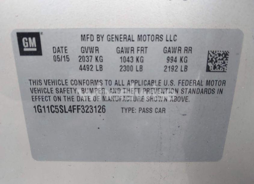 Photo 9 of 2015 Chevrolet Malibu 1LT (VIN 1G11C5SL4FF323126)