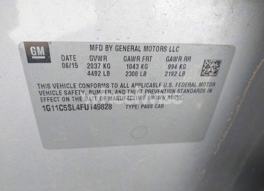 Photo 9 of 2015 Chevrolet Malibu 1LT (VIN 1G11C5SL4FU149828)