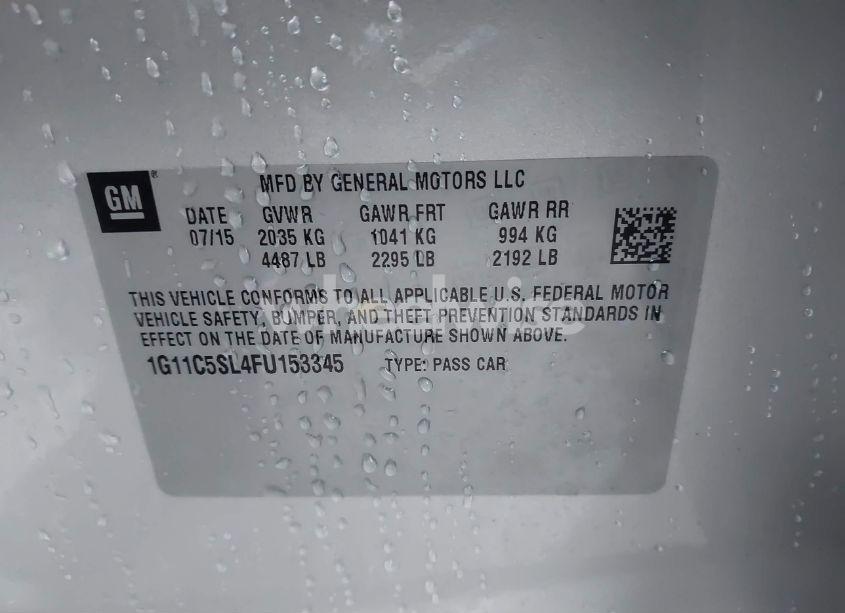 Photo 9 of 2015 Chevrolet Malibu 1LT (VIN 1G11C5SL4FU153345)