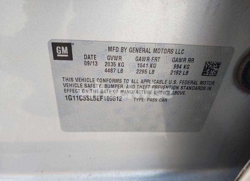Photo 9 of 2014 Chevrolet Malibu 1LT (VIN 1G11C5SL5EF109812)
