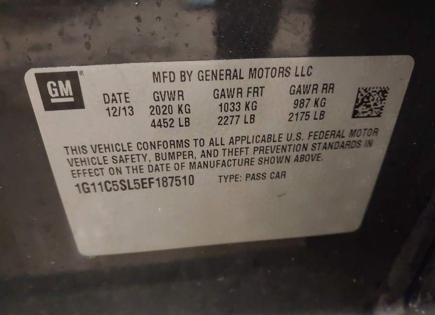 Photo 9 of 2014 Chevrolet Malibu 1LT (VIN 1G11C5SL5EF187510)