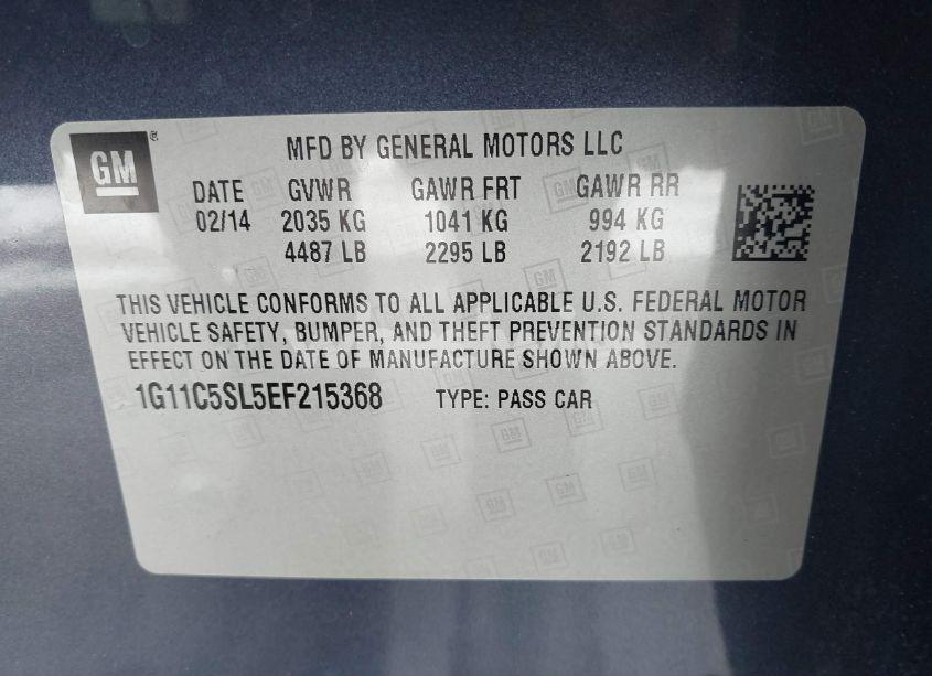 Photo 9 of 2014 Chevrolet Malibu 1LT (VIN 1G11C5SL5EF215368)