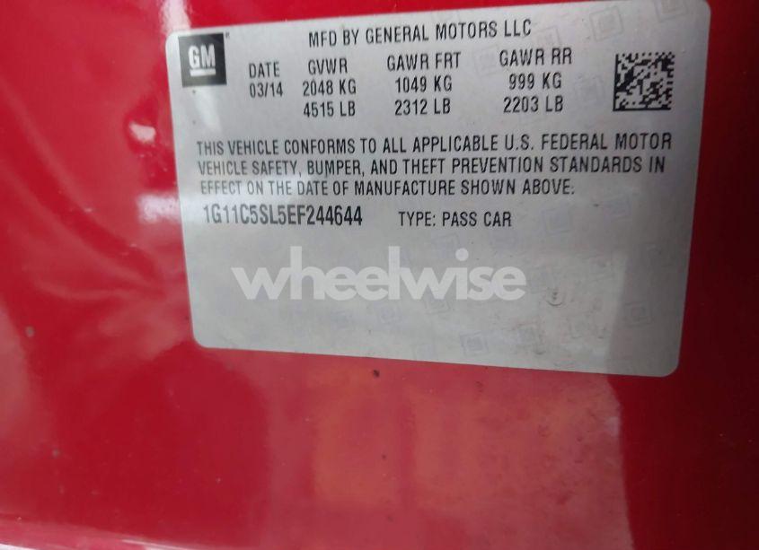 Photo 9 of 2014 Chevrolet Malibu 1LT (VIN 1G11C5SL5EF244644)