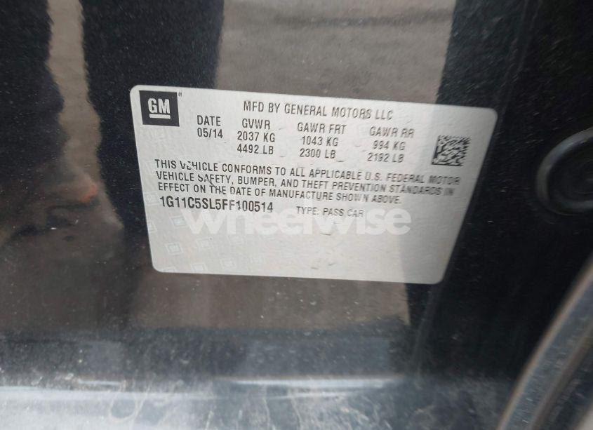 Photo 9 of 2015 Chevrolet Malibu 1LT (VIN 1G11C5SL5FF100514)