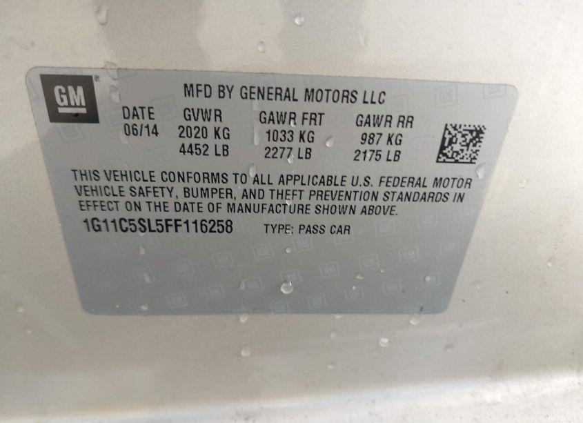 Photo 9 of 2015 Chevrolet Malibu 1LT (VIN 1G11C5SL5FF116258)
