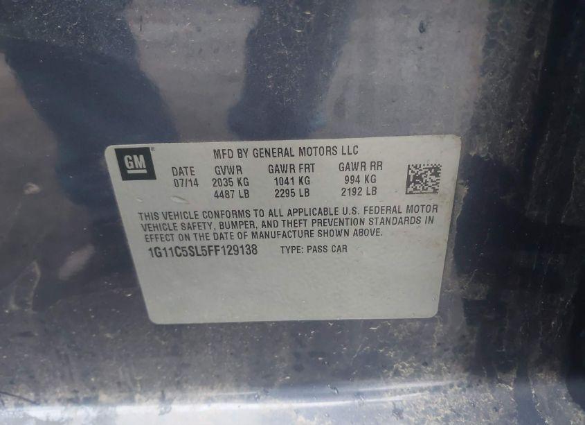 Photo 9 of 2015 Chevrolet Malibu 1LT (VIN 1G11C5SL5FF129138)