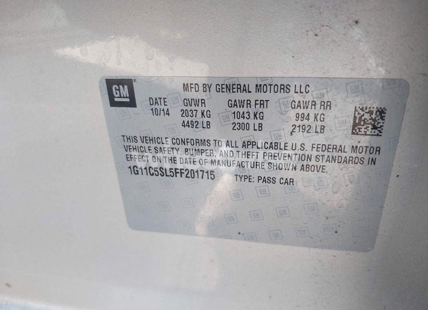 Photo 9 of 2015 Chevrolet Malibu 1LT (VIN 1G11C5SL5FF201715)