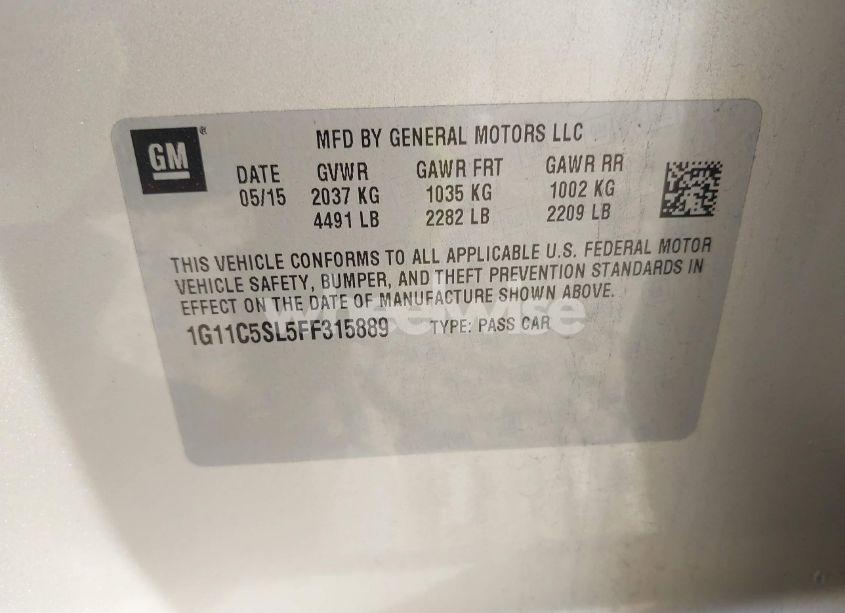 Photo 9 of 2015 Chevrolet Malibu 1LT (VIN 1G11C5SL5FF315889)