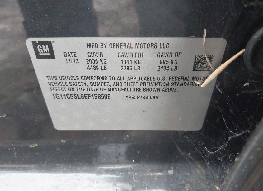 Photo 9 of 2014 Chevrolet Malibu 1LT (VIN 1G11C5SL6EF158596)