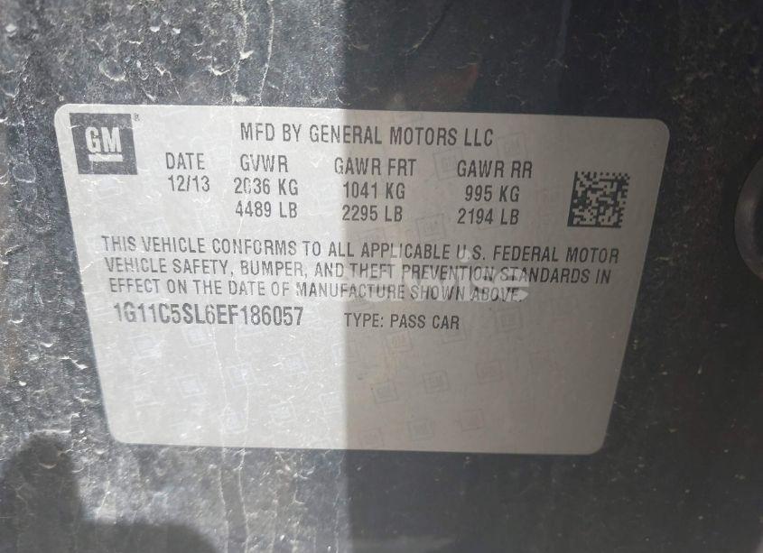 Photo 9 of 2014 Chevrolet Malibu 1LT (VIN 1G11C5SL6EF186057)