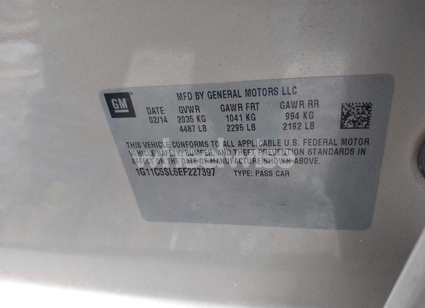 Photo 9 of 2014 Chevrolet Malibu 1LT (VIN 1G11C5SL6EF227397)