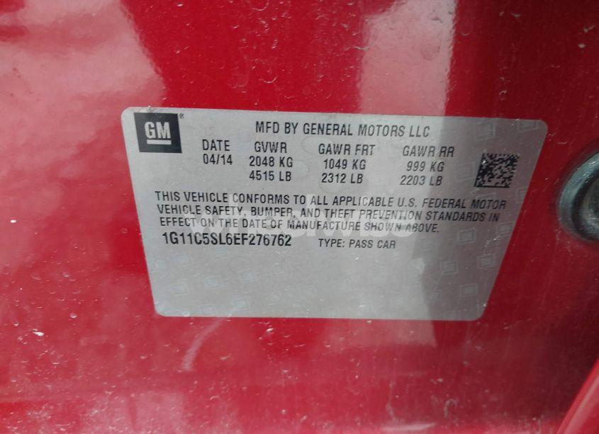 Photo 9 of 2014 Chevrolet Malibu 1LT (VIN 1G11C5SL6EF276762)