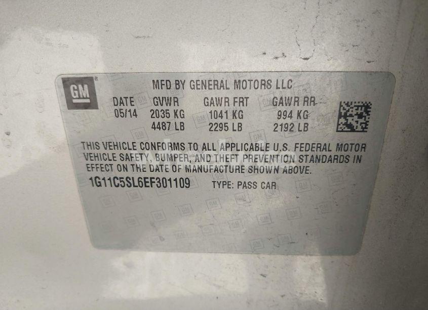 Photo 9 of 2014 Chevrolet Malibu 1LT (VIN 1G11C5SL6EF301109)