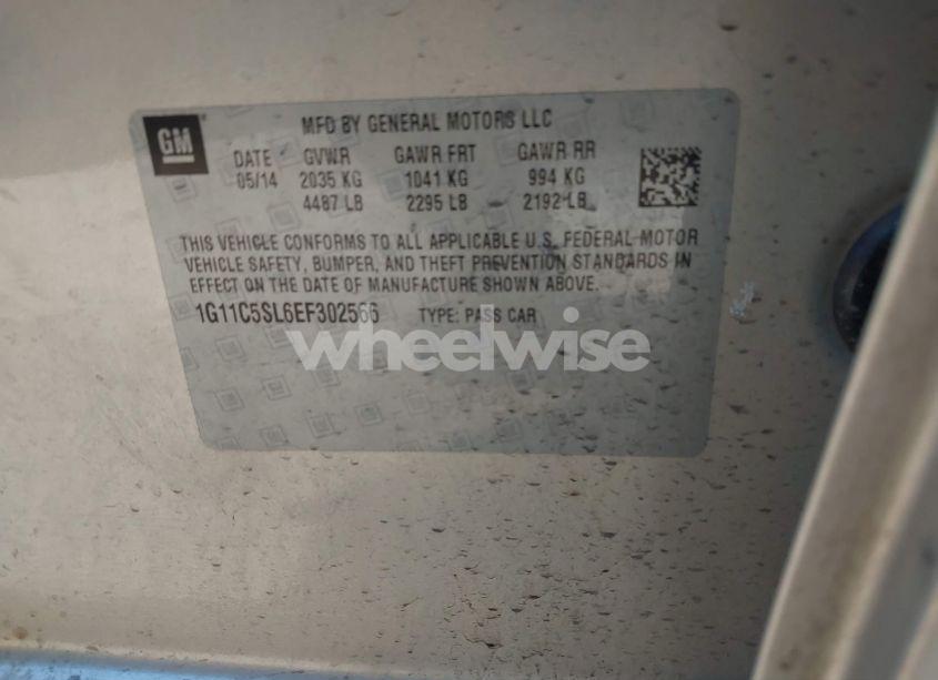 Photo 9 of 2014 Chevrolet Malibu 1LT (VIN 1G11C5SL6EF302566)