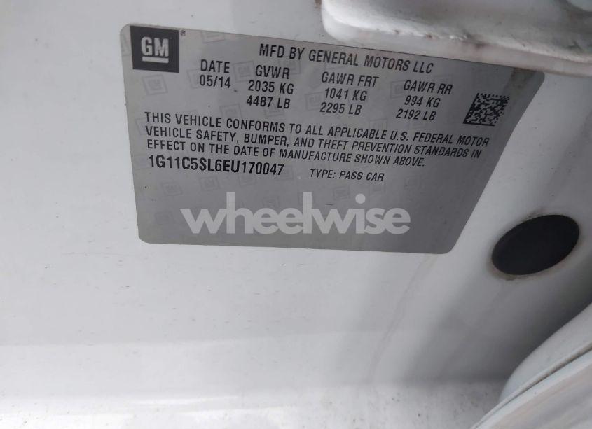 Photo 9 of 2014 Chevrolet Malibu 1LT (VIN 1G11C5SL6EU170047)