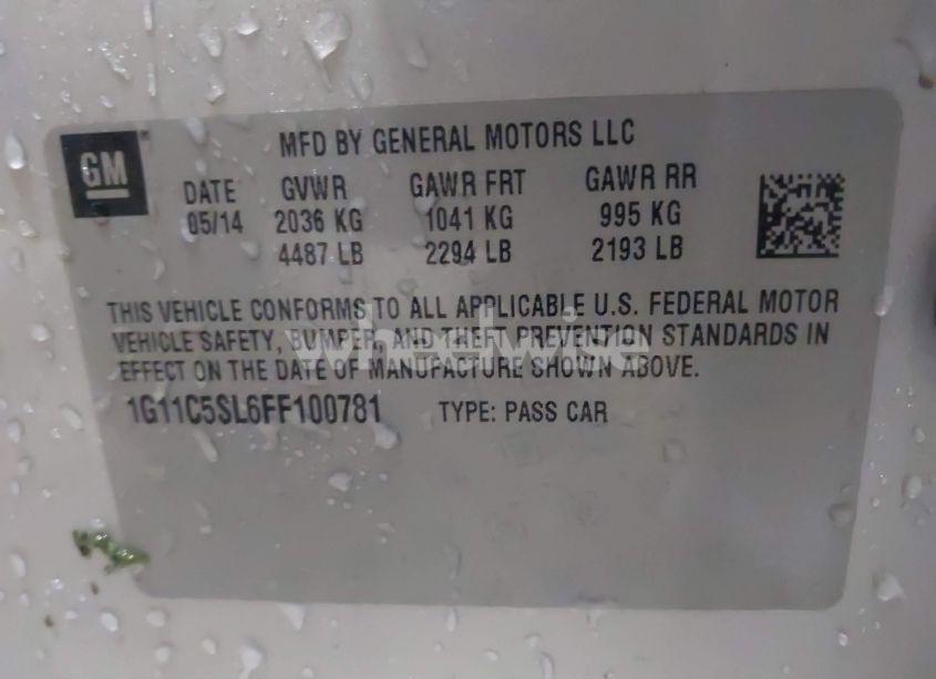 Photo 9 of 2015 Chevrolet Malibu 1LT (VIN 1G11C5SL6FF100781)