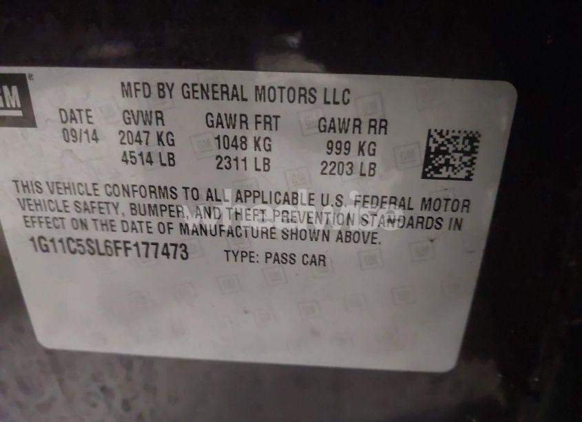 Photo 9 of 2015 Chevrolet Malibu 1LT (VIN 1G11C5SL6FF177473)