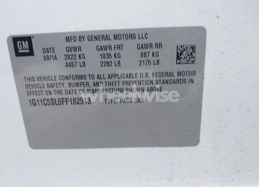 Photo 9 of 2015 Chevrolet Malibu 1LT (VIN 1G11C5SL6FF182513)