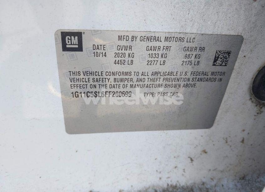 Photo 9 of 2015 Chevrolet Malibu 1LT (VIN 1G11C5SL6FF200699)