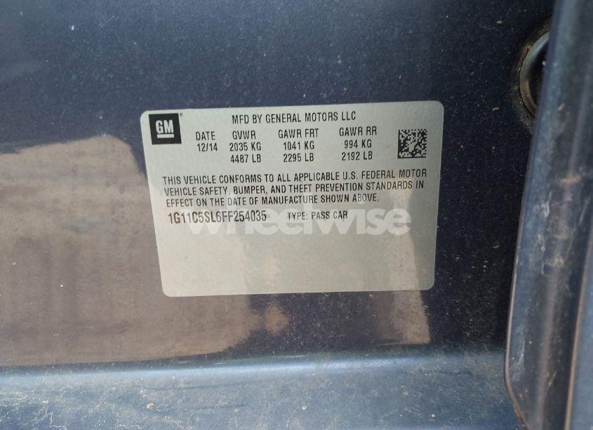 Photo 9 of 2015 Chevrolet Malibu 1LT (VIN 1G11C5SL6FF254035)