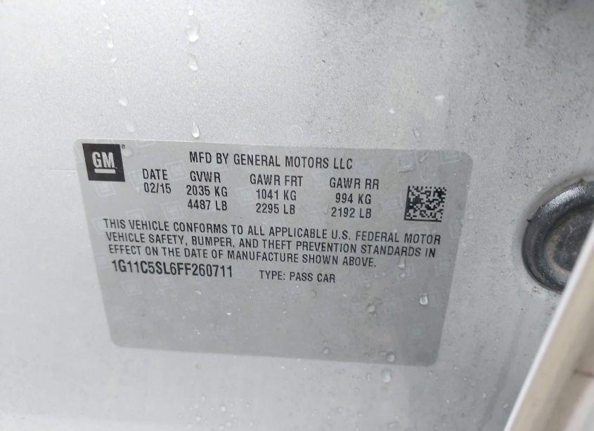Photo 9 of 2015 Chevrolet Malibu 1LT (VIN 1G11C5SL6FF260711)
