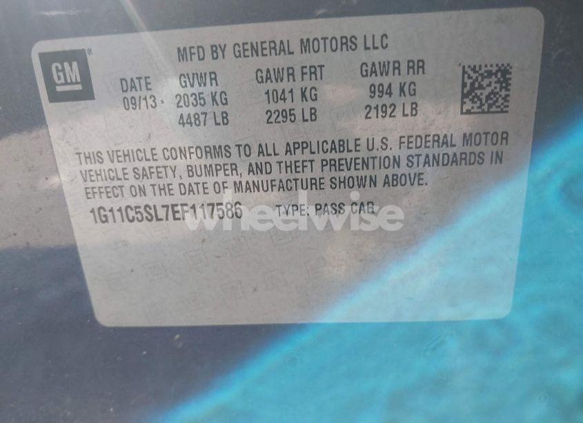 Photo 9 of 2014 Chevrolet Malibu 1LT (VIN 1G11C5SL7EF117586)