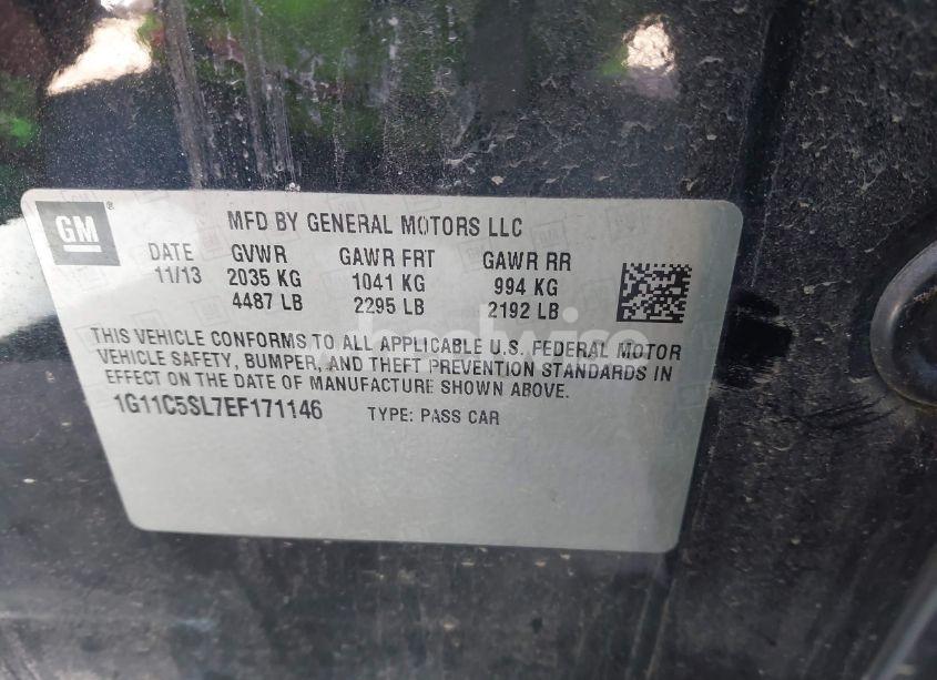 Photo 9 of 2014 Chevrolet Malibu 1LT (VIN 1G11C5SL7EF171146)