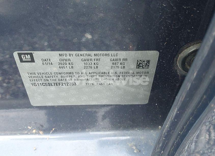 Photo 9 of 2014 Chevrolet Malibu 1LT (VIN 1G11C5SL7EF212763)