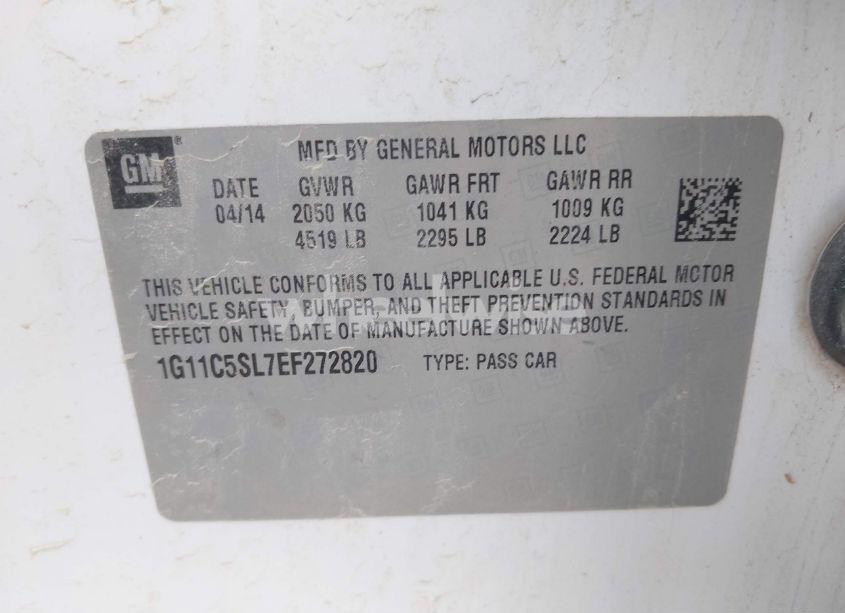 Photo 9 of 2014 Chevrolet Malibu 1LT (VIN 1G11C5SL7EF272820)