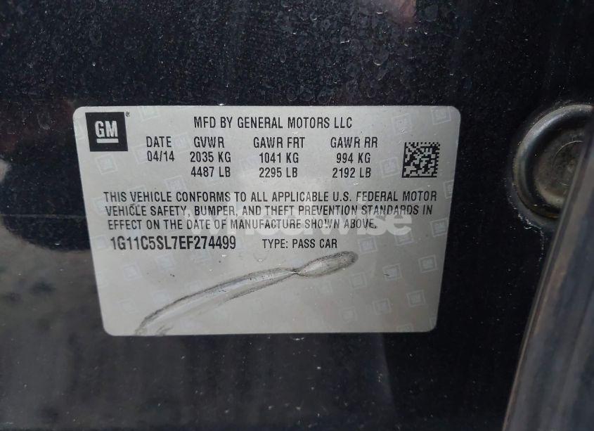 Photo 9 of 2014 Chevrolet Malibu 1LT (VIN 1G11C5SL7EF274499)