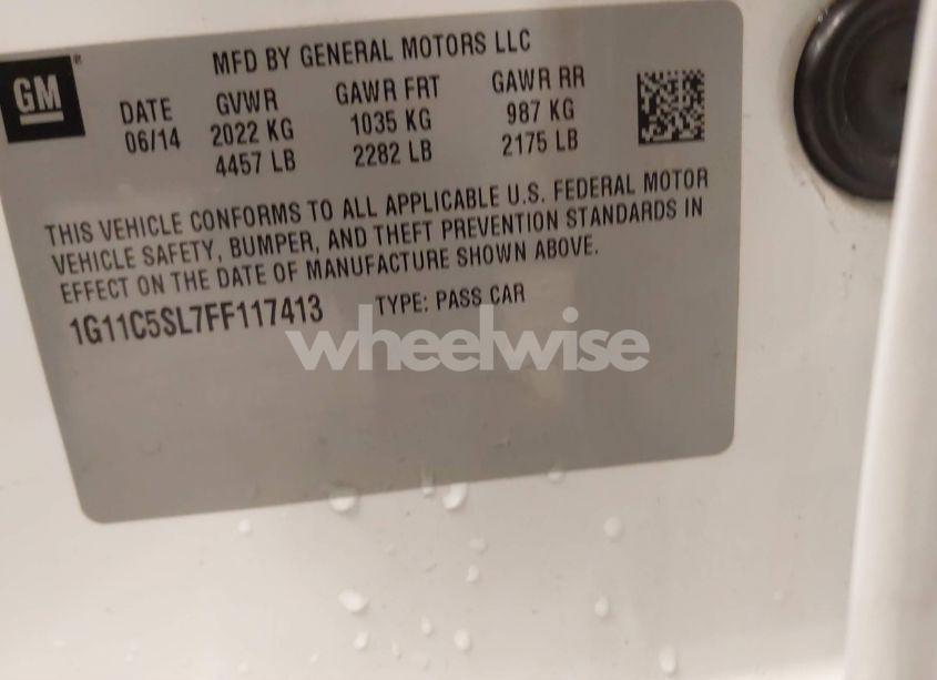 Photo 9 of 2015 Chevrolet Malibu 1LT (VIN 1G11C5SL7FF117413)