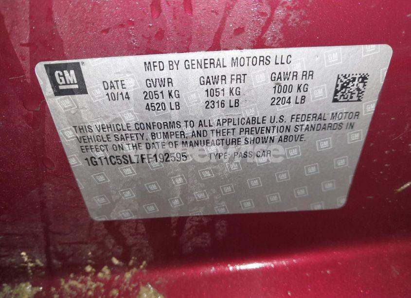 Photo 9 of 2015 Chevrolet Malibu 1LT (VIN 1G11C5SL7FF192595)