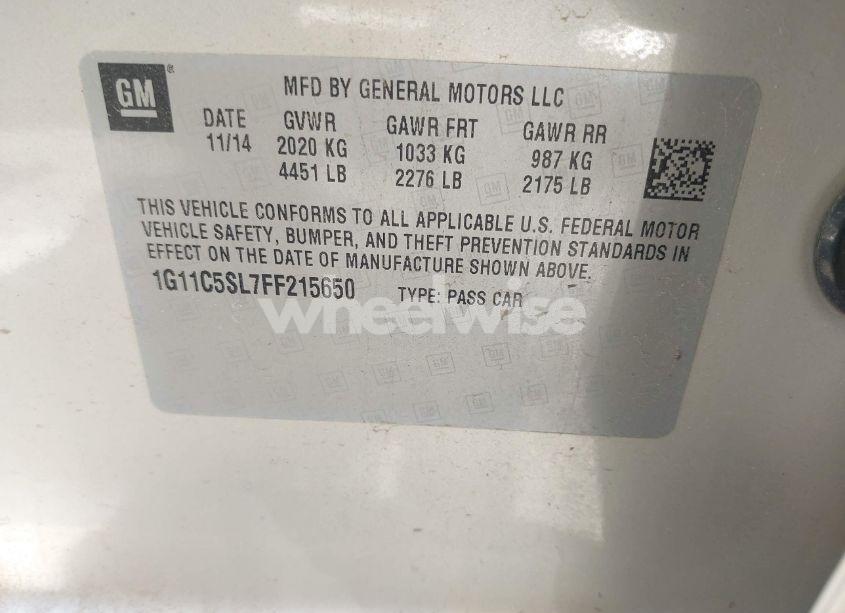 Photo 9 of 2015 Chevrolet Malibu 1LT (VIN 1G11C5SL7FF215650)