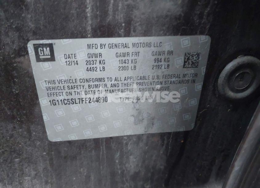 Photo 9 of 2015 Chevrolet Malibu 1LT (VIN 1G11C5SL7FF244890)