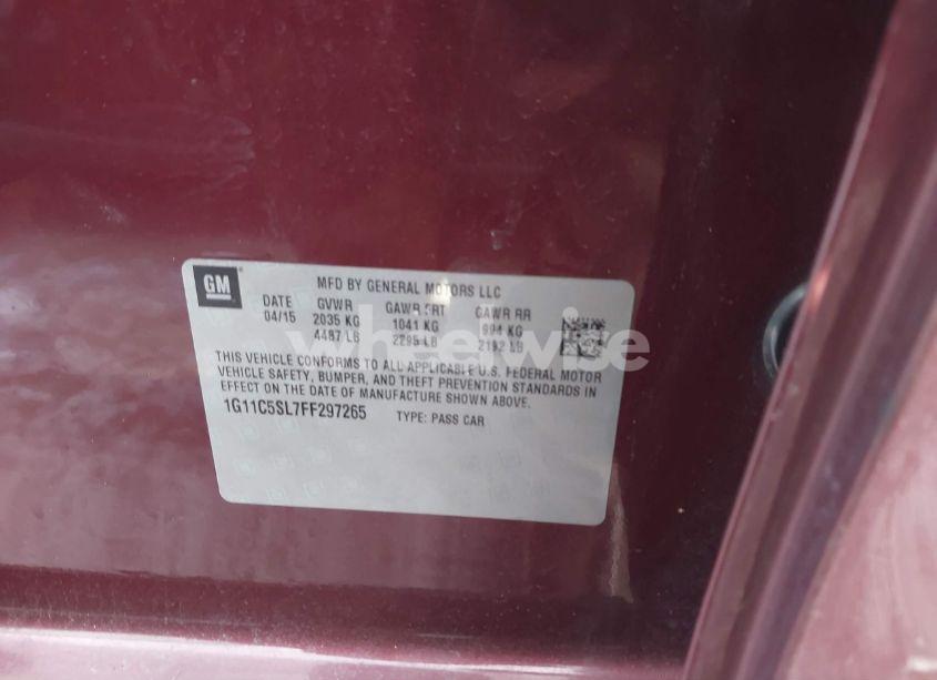 Photo 9 of 2015 Chevrolet Malibu 1LT (VIN 1G11C5SL7FF297265)