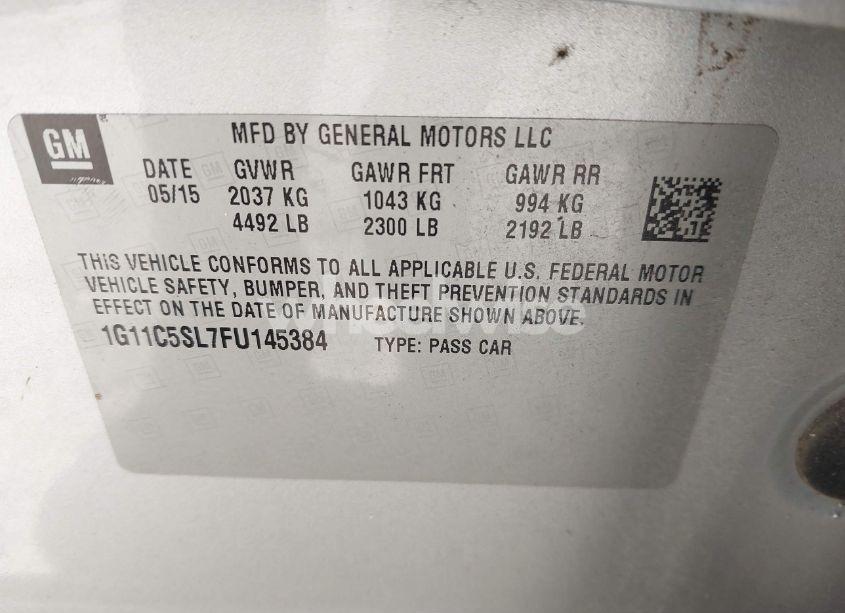 Photo 9 of 2015 Chevrolet Malibu 1LT (VIN 1G11C5SL7FU145384)