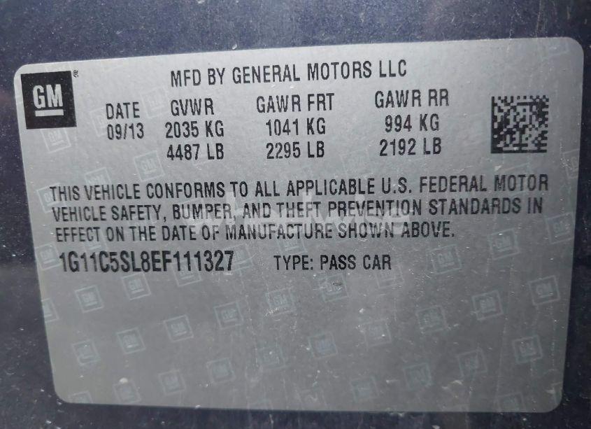 Photo 9 of 2014 Chevrolet Malibu 1LT (VIN 1G11C5SL8EF111327)
