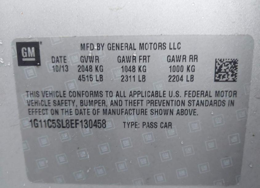 Photo 9 of 2014 Chevrolet Malibu 1LT (VIN 1G11C5SL8EF130458)