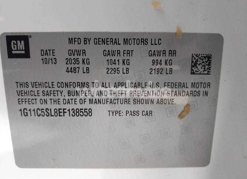 Photo 9 of 2014 Chevrolet Malibu 1LT (VIN 1G11C5SL8EF138558)