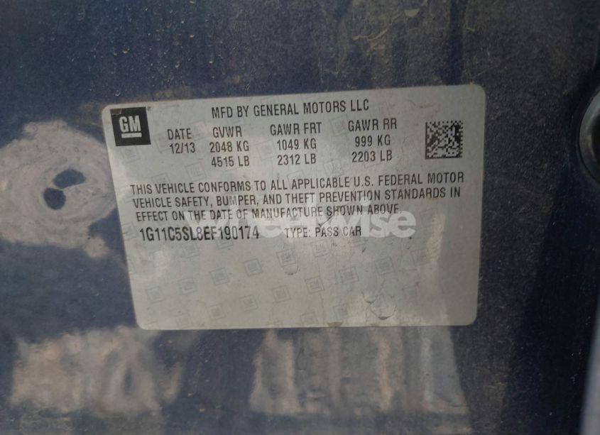 Photo 9 of 2014 Chevrolet Malibu 1LT (VIN 1G11C5SL8EF190174)