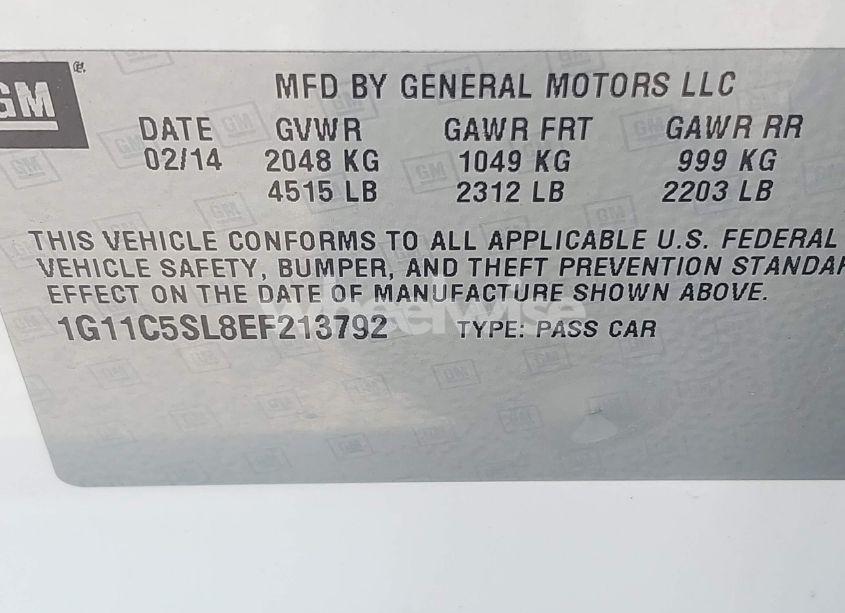 Photo 9 of 2014 Chevrolet Malibu 1LT (VIN 1G11C5SL8EF213792)
